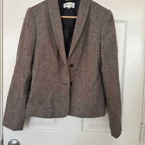 Calvin Klein Women's Textured Brown Blazer